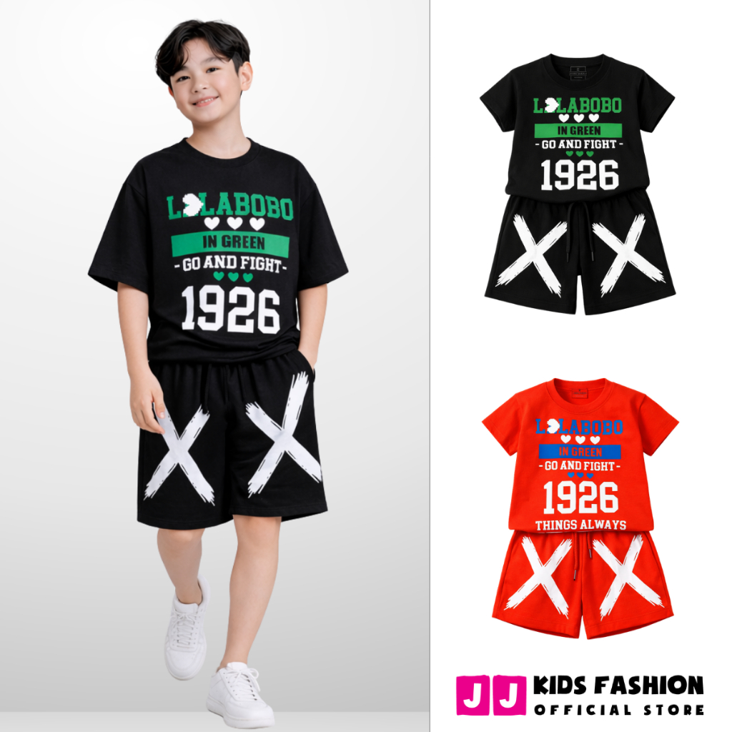 Bộ quần áo bé trai mùa hè JJ Kids chất cotton co giản cho trẻ em 2,3,4,5,6,7,8,9,10,11,12 tuổi