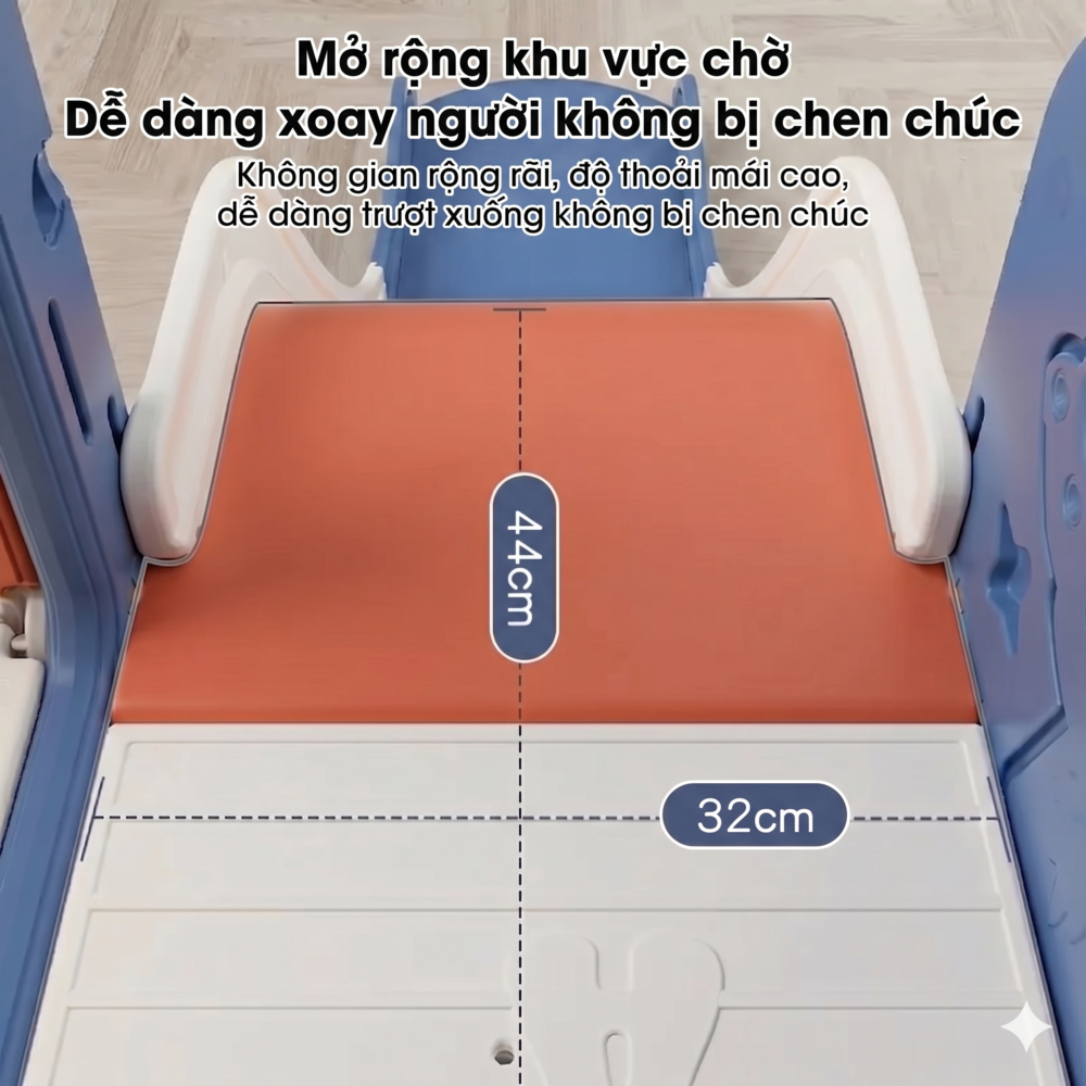 Cầu Trượt Cho Bé - Đồ Chơi Đa Năng Kèm Xích Đu Ném Rổ Nhựa HDPE An Toàn Tuyệt Đối Chống Nghiêng Tải Trọng 120kg