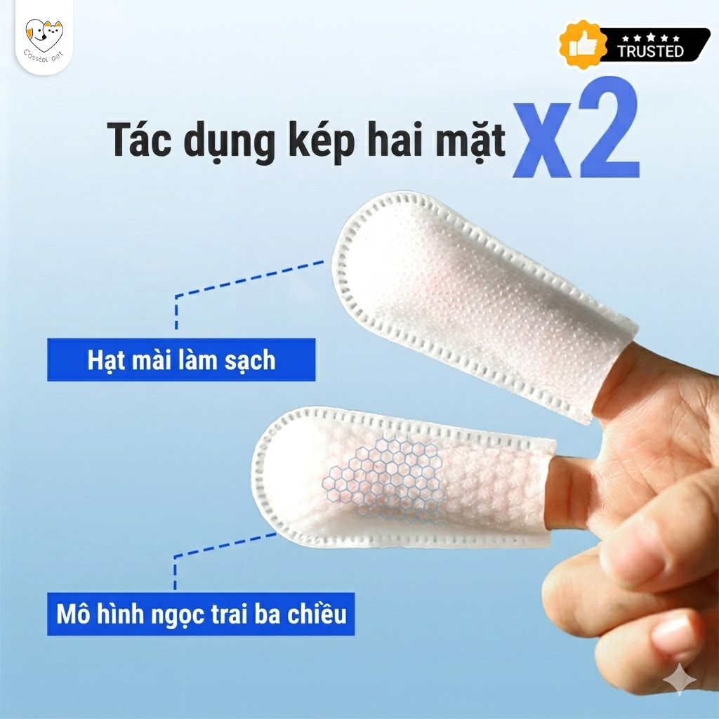 Cassiel Pet Cho Mèo Chó Khăn Uớt Lau Răng 50 Miếng Mắt Tai Thú Cưng Sạch Răng Chăm Sóc Miệng Loại Bỏ Cao Răng Mảng Bám