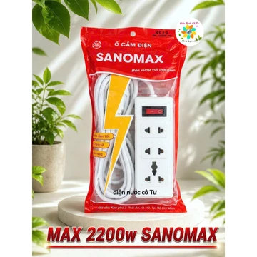 Ổ cắm kéo dài 3 lỗ MAX 2200w SANOMAX - ổ cắm kéo dài cho gia đình, văn phòng