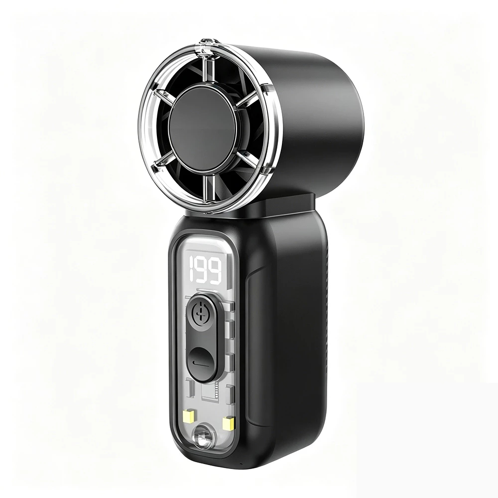 Quạt cầm tay mini, gió siêu mạnh, nhiều cấp độ gió, tích hợp đèn led chiếu sáng