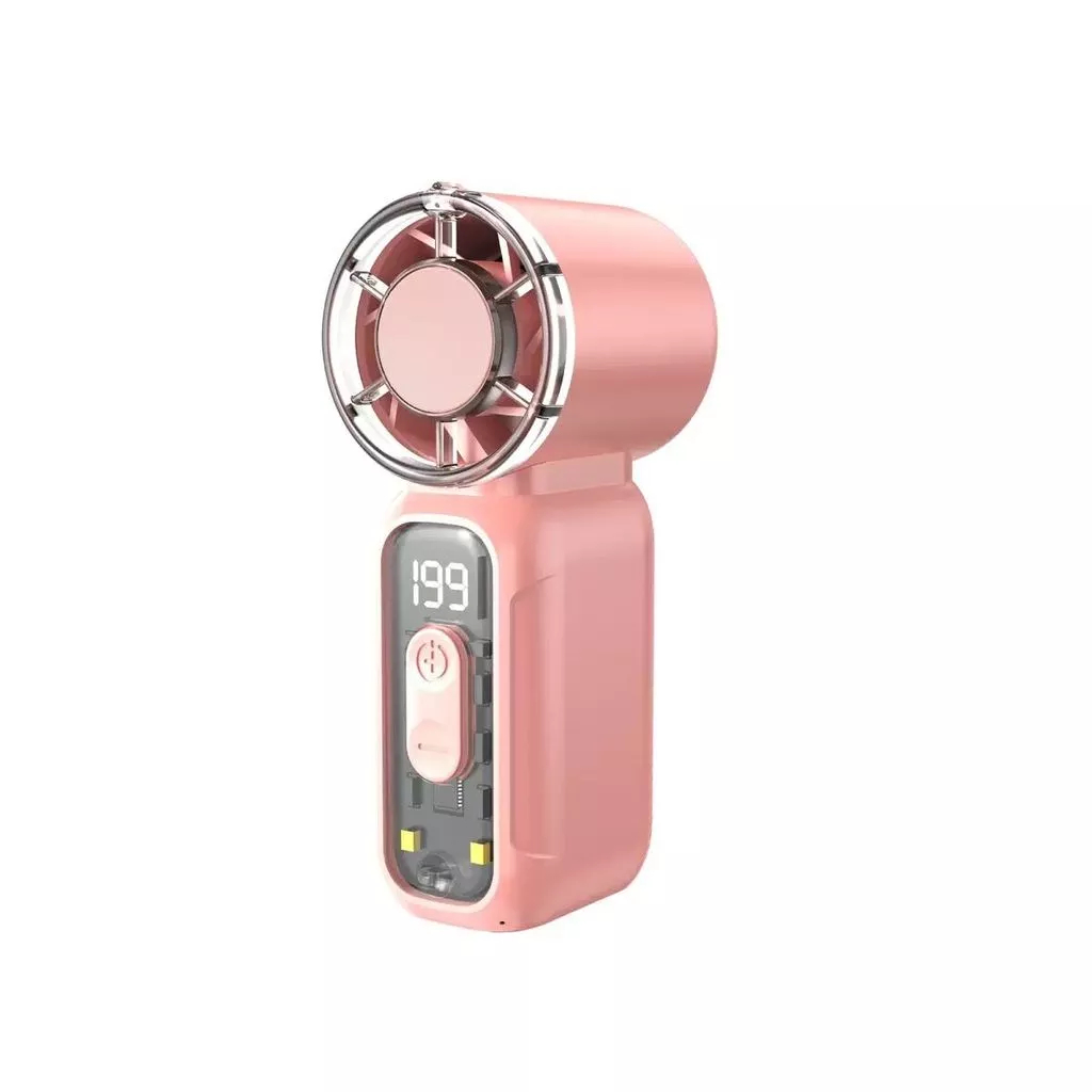 Quạt cầm tay mini, gió siêu mạnh, nhiều cấp độ gió, tích hợp đèn led chiếu sáng