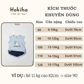 Bộ Tank Top Ba Lỗ Cho Bé In Hình Đáng Yêu Hokiha Vải Cotton Mềm Mại, Co Giãn Thoải Mái Size Từ 8-17kg B98
