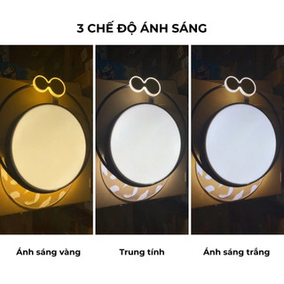 GOGEOUS Đèn trần trang trí LED 3 màu cho phòng khách, thích hợp cho phòng ngủ, phòng ăn và hành lang