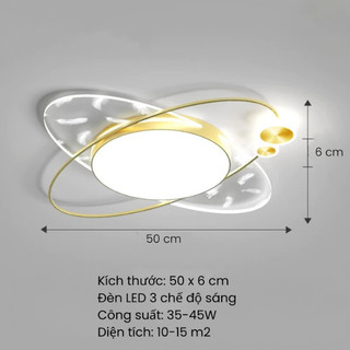 GOGEOUS Đèn trần trang trí LED 3 màu cho phòng khách, thích hợp cho phòng ngủ, phòng ăn và hành lang