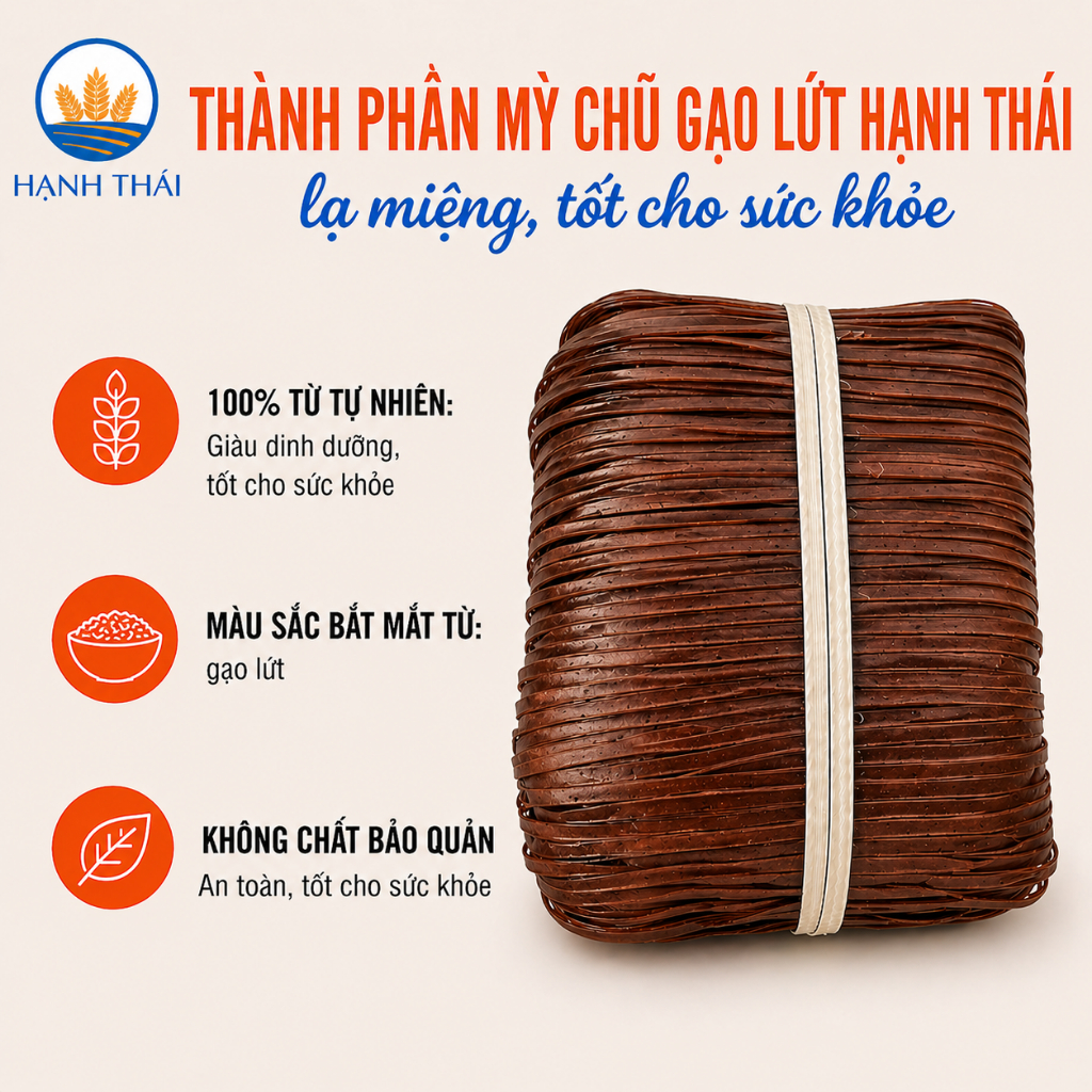 Combo 3kg mỳ Chũ gạo lứt Hạnh Thái