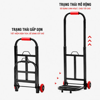 Xe Kéo Hàng Gấp Gọn Xe Đẩy Hàng Được trang bị khung thép nặng và sơn chống gỉ Chịu Tải Trọng Cao Tải trọng 150Kg