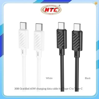 Cáp sạc nhanh Hoco X88 cổng TypeC to TypeC 60W, dài 1M (Trắng)