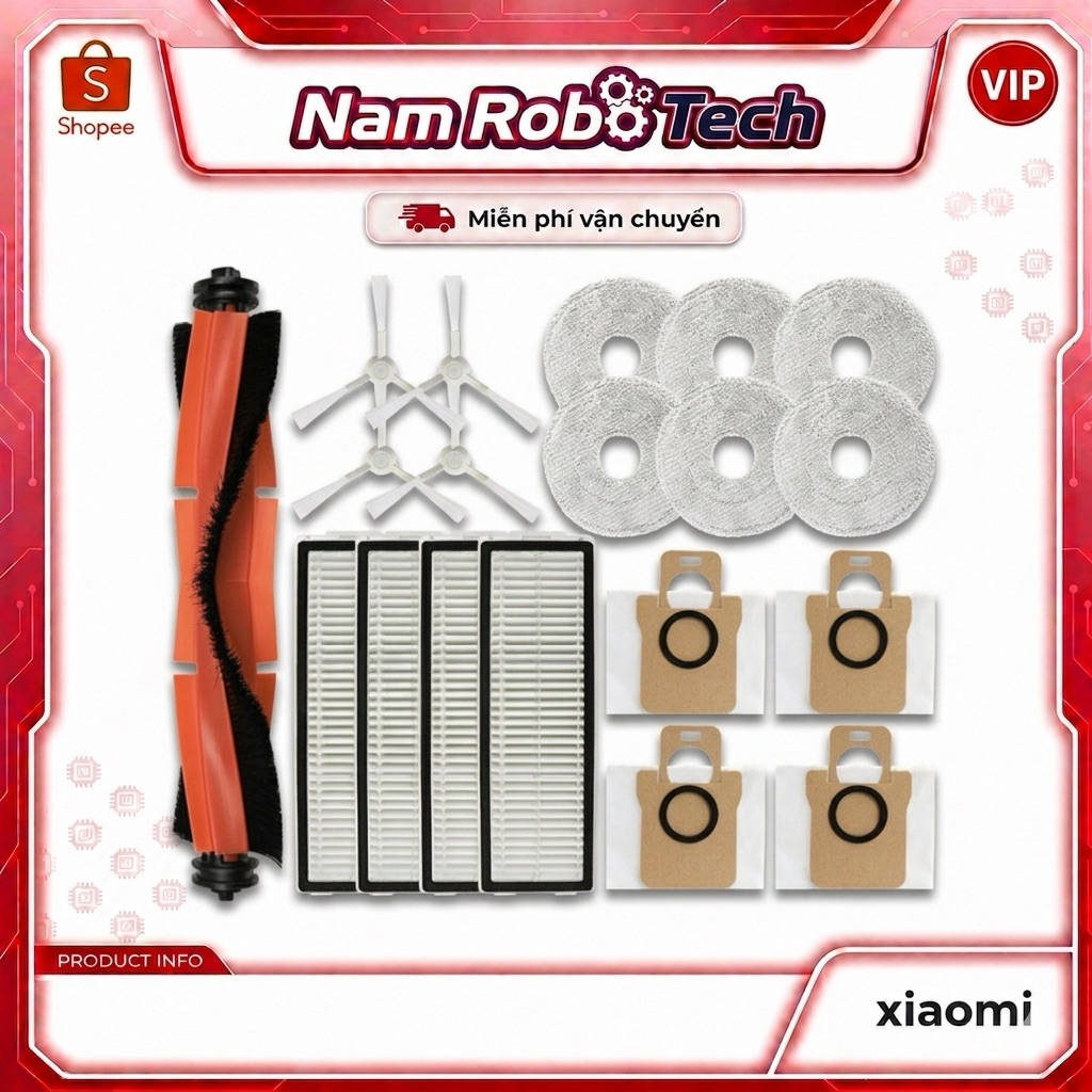 Chỗi chính Phụ kiện robot hút bụi lau nhà Vacuum 5 EU , 5 EU Pro , X20 Max/X20 Pro