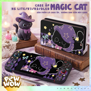 Oled/V1/V2 Case Ốp Máy Hoặc Ốp Dock Nintendo Switch Phong Cách Nhân Vật Mèo Phù Thủy Magic Black Cat Tím Đen