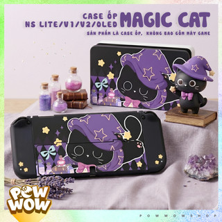 Oled/V1/V2 Case Ốp Máy Hoặc Ốp Dock Nintendo Switch Phong Cách Nhân Vật Mèo Phù Thủy Magic Black Cat Tím Đen