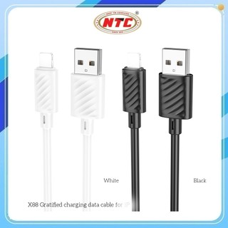 Cáp sạc nhanh Hoco X88 cổng LaiNing, max 2.4A, dài 1M (Trắng)