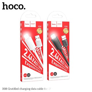 Cáp sạc nhanh Hoco X88 cổng LaiNing, max 2.4A, dài 1M (Trắng)