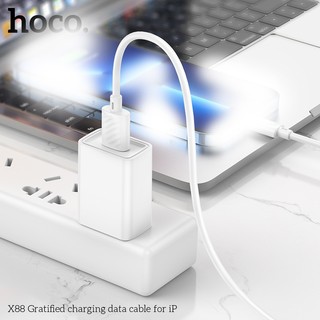 Cáp sạc nhanh Hoco X88 cổng LaiNing, max 2.4A, dài 1M (Trắng)