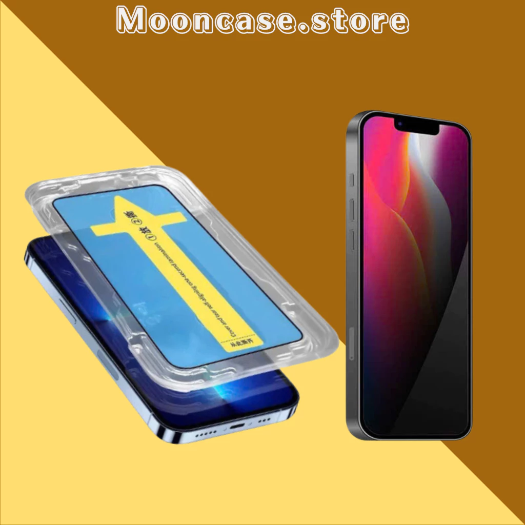 Kính cường lực iPhone khung tự dán chống nhìn trộm dành cho iP 11/12/13/14/15/16/17/promax/plus