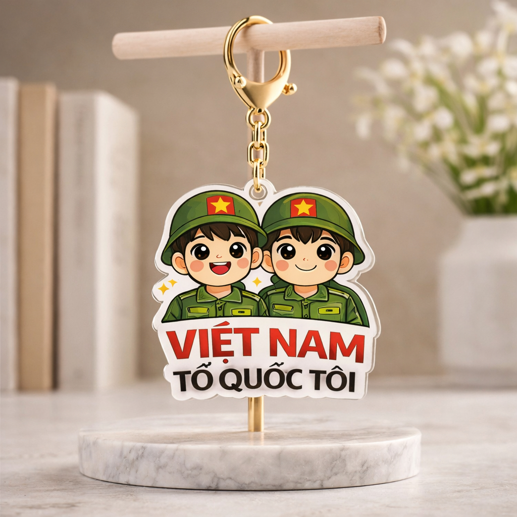 SET 30 móc khoá cờ đỏ sao vàng có sẵn mica 2 mặt bóng Mẫu Việt Nam mừng ngày kỷ niệm, quà tặng ý nghĩa