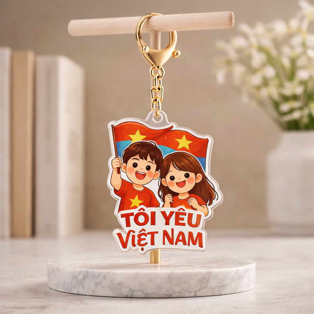 2k/1c Combo 30 móc khoá yêu nước mica 2 mặt bóng Mẫu Việt Nam mừng ngày kỷ niệm, quà tặng ý nghĩa