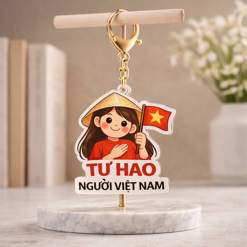 2k/1c Combo 30 móc khoá yêu nước mica 2 mặt bóng Mẫu Việt Nam mừng ngày kỷ niệm, quà tặng ý nghĩa