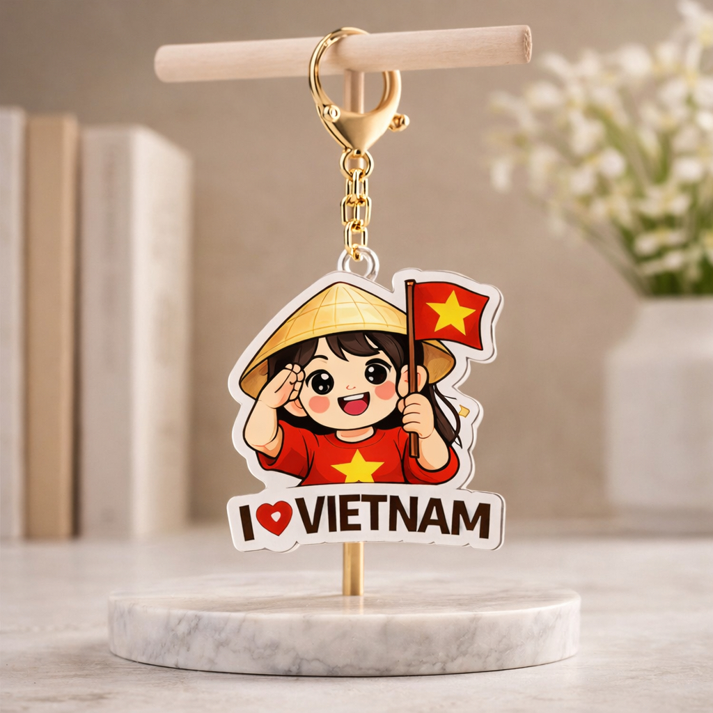 2k/1c Combo 30 móc khoá yêu nước mica 2 mặt bóng Mẫu Việt Nam mừng ngày kỷ niệm, quà tặng ý nghĩa