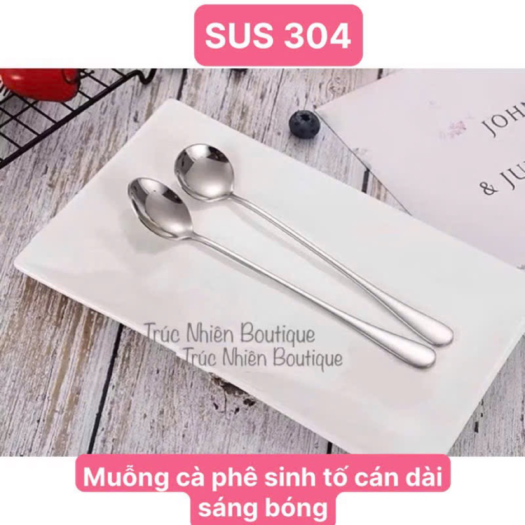 Muỗng thìa cafê sinh tố Inox 304 sáng bóng cao cấp - C29