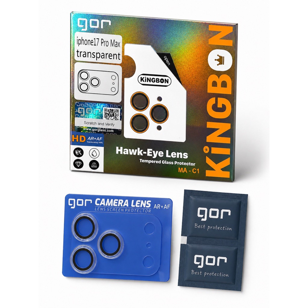 Miếng Dán Kính Cường Lực Cụm Camera Nhám AG+AF Chống Chói GOR KiNGBON cho 17Pro/17ProMax