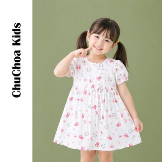 Váy Lanh bé gái, Đầm Lanh bé gái tay bồng dáng BabyDoll ChuChoaKids [VBC25]