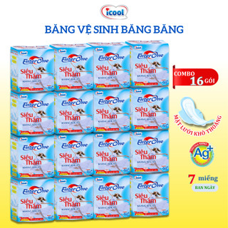 Băng vệ sinh ICOOL Băng Băng gói 7 miếng  ban ngày 24cm BVS có cánh không mát mặt lưới êm khô thoáng