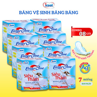 Băng vệ sinh ICOOL Băng Băng gói 7 miếng  ban ngày 24cm BVS có cánh không mát mặt lưới êm khô thoáng