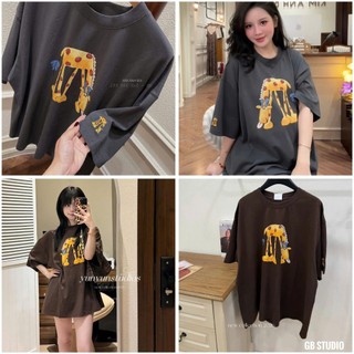 ÁO PHÔNG IN HÌNH CHÚ HƯU CAO CỔ FORM OVERSIZE