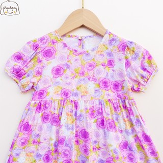 Váy Lanh bé gái, Đầm Lanh bé gái tay bồng dáng BabyDoll ChuChoaKids [VBC25]