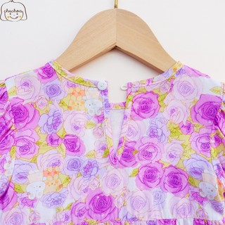 Váy Lanh bé gái, Đầm Lanh bé gái tay bồng dáng BabyDoll ChuChoaKids [VBC25]