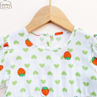 Váy Lanh bé gái, Đầm Lanh bé gái tay bồng dáng BabyDoll ChuChoaKids [VBC25]