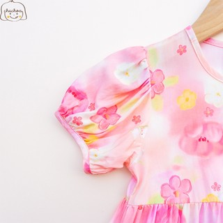 Váy Lanh bé gái, Đầm Lanh bé gái tay bồng dáng BabyDoll ChuChoaKids [VBC25]