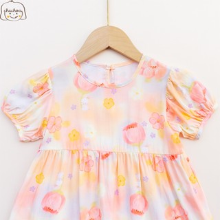 Váy Lanh bé gái, Đầm Lanh bé gái tay bồng dáng BabyDoll ChuChoaKids [VBC25]