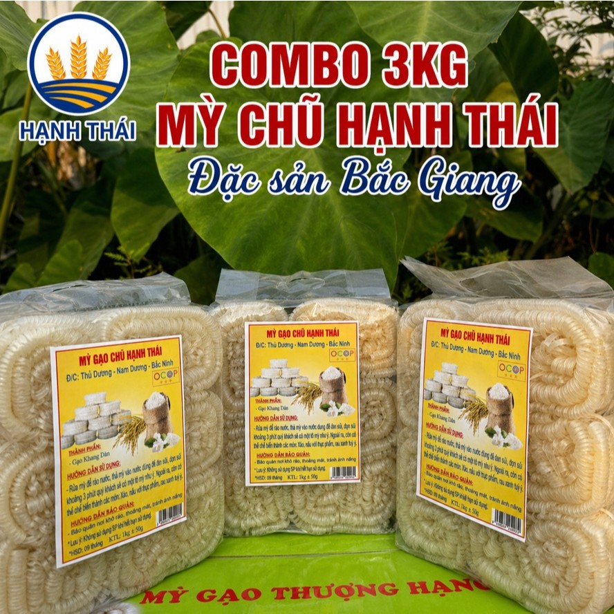 Combo 3kg mỳ gạo Chũ Hạnh Thái