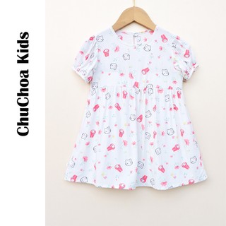 Váy Lanh bé gái, Đầm Lanh bé gái tay bồng dáng BabyDoll ChuChoaKids [VBC25]