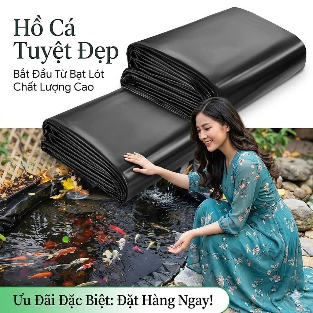 Tấm bạt hdpe dầy 0,5mm, lót ao hồ sông suối, nuôi ốc ếch cá
