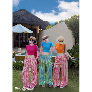 Sét áo croptop và quần kẻ dài đi biển,đi du lịch xinh 💯💝đi CHƠI, đi LÀM ,đi du lịch sang chảnh, xinh XINH đẹp