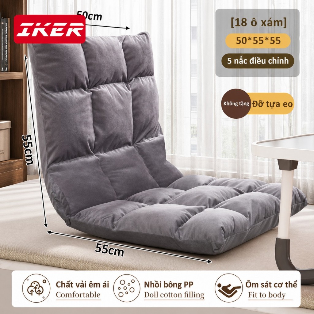 Ghế Lười Tatami - Ghế Tựa Lưng Ngồi Bệt  - Rẻ Vô Địch, Chất liệu vỏ ngoài nhung lạnh Bản tạo cảm giác mềm mại.