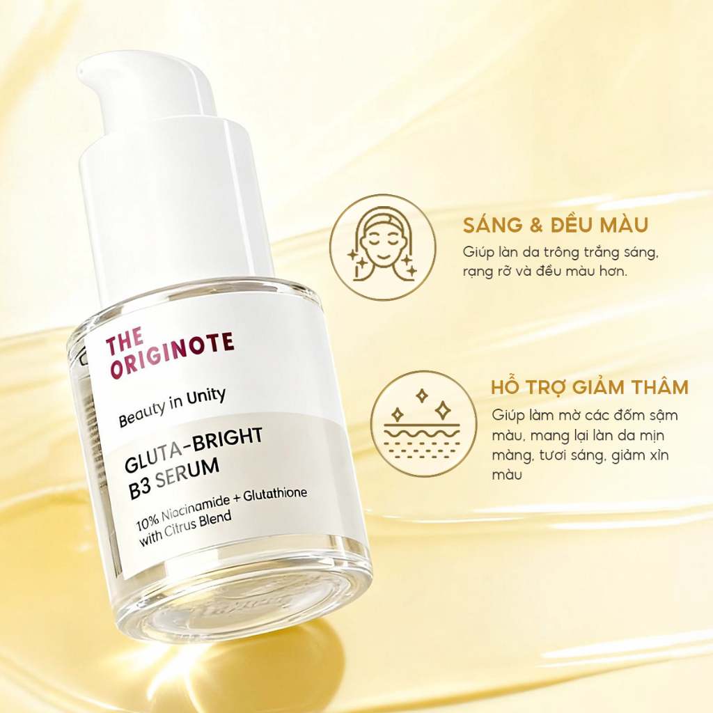 [Bộ Sáng Da] Combo serum trắng da và kem dưỡng The Originote Cân bằng tông da cải thiện kết cấu da với niacinamide