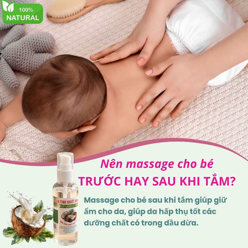 Dầu Dừa Organic Ép Lạnh Tinh Khiết – Dưỡng Da Mềm Mịn Cho Mẹ Sau Sinh & Bé Yêu | 100% Nguyên Chất, Không Phụ Gia