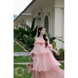 Váy maxi tầng trễ vai xinh xỉu  không kèm hoa💯💝đi CHƠI, đi LÀM ,đi biển sang chảnh, xinh XINH đẹp tuyệt vời !!😘