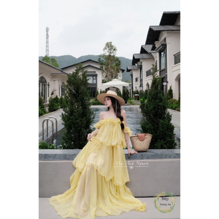 Váy maxi tầng trễ vai xinh xỉu  không kèm hoa💯💝đi CHƠI, đi LÀM ,đi biển sang chảnh, xinh XINH đẹp tuyệt vời !!😘