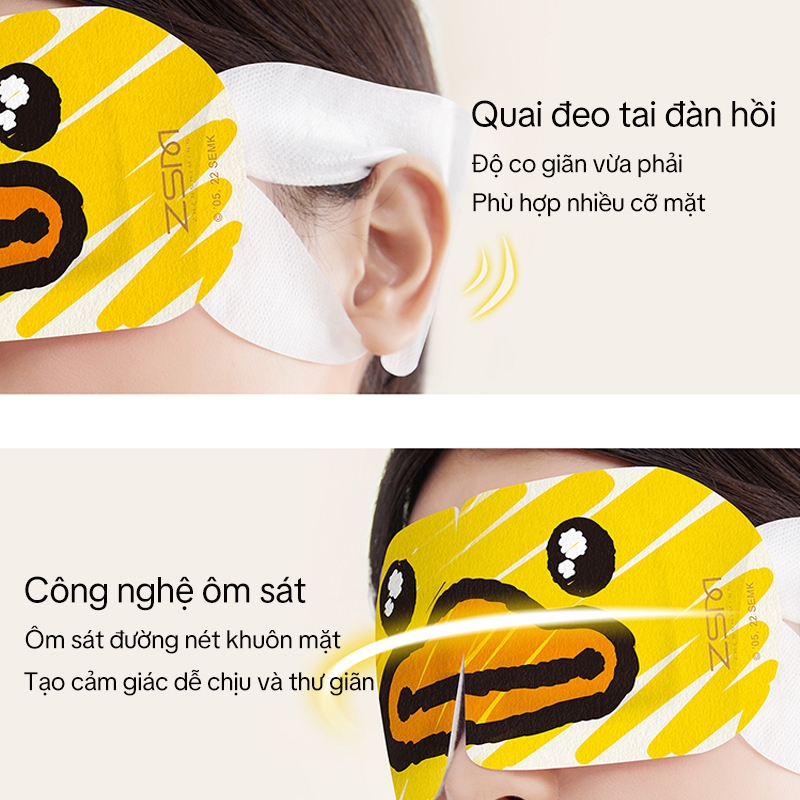 Mặt Nạ Xông Hơi Mắt B.DUCK x ZSM – Cúc La Mã 3.0, Che Sáng, Massage – Giảm Mỏi, Mờ Thâm, Ngủ Ngon – 10 Miếng