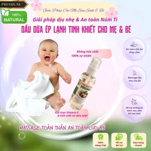 Dầu Dừa Organic Ép Lạnh Tinh Khiết – Dưỡng Da Mềm Mịn Cho Mẹ Sau Sinh & Bé Yêu | 100% Nguyên Chất, Không Phụ Gia