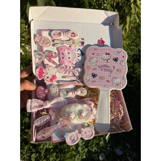 Hộp quà: Bộ gương lược + set 10 kẹp tóc mái theo màu xinh xắn dành cho nữ keptoc bé gái xinh