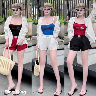 Set 3 chi tiết áo 2 dây+áo sơ mi+quần đùi xinh 💯💝đi CHƠI, đi LÀM ,đi du lịch sang chảnh, xinh XINH đẹp