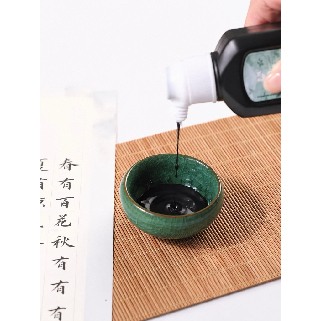 Chén đựng mực thư pháp men rạn cao cấp – gốm sứ mini màu xanh đá cây, chén đổ mực & rửa bút