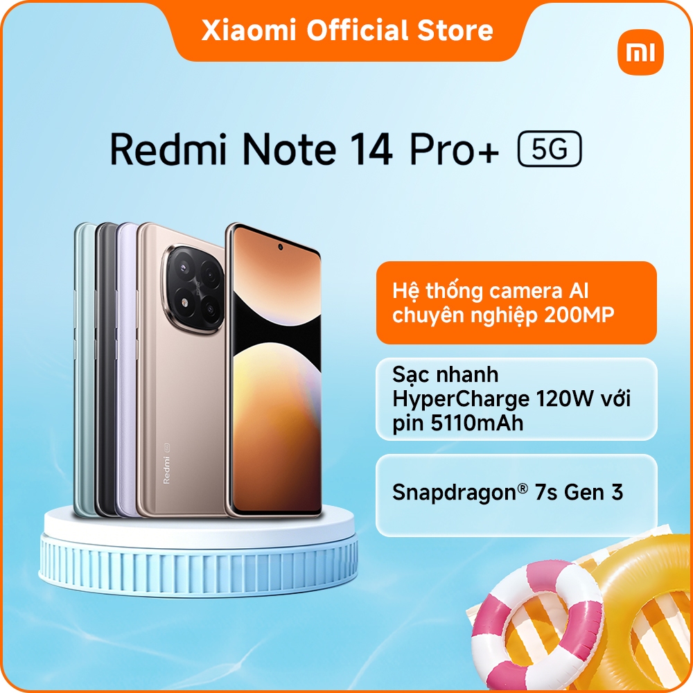 Điện thoại thông minh Redmi Note 14 Pro+ 5G | Màn hình 6.67" | Snap 7S Gen 3 | Camera AI 200MP | BigBuy360 - bigbuy360.vn