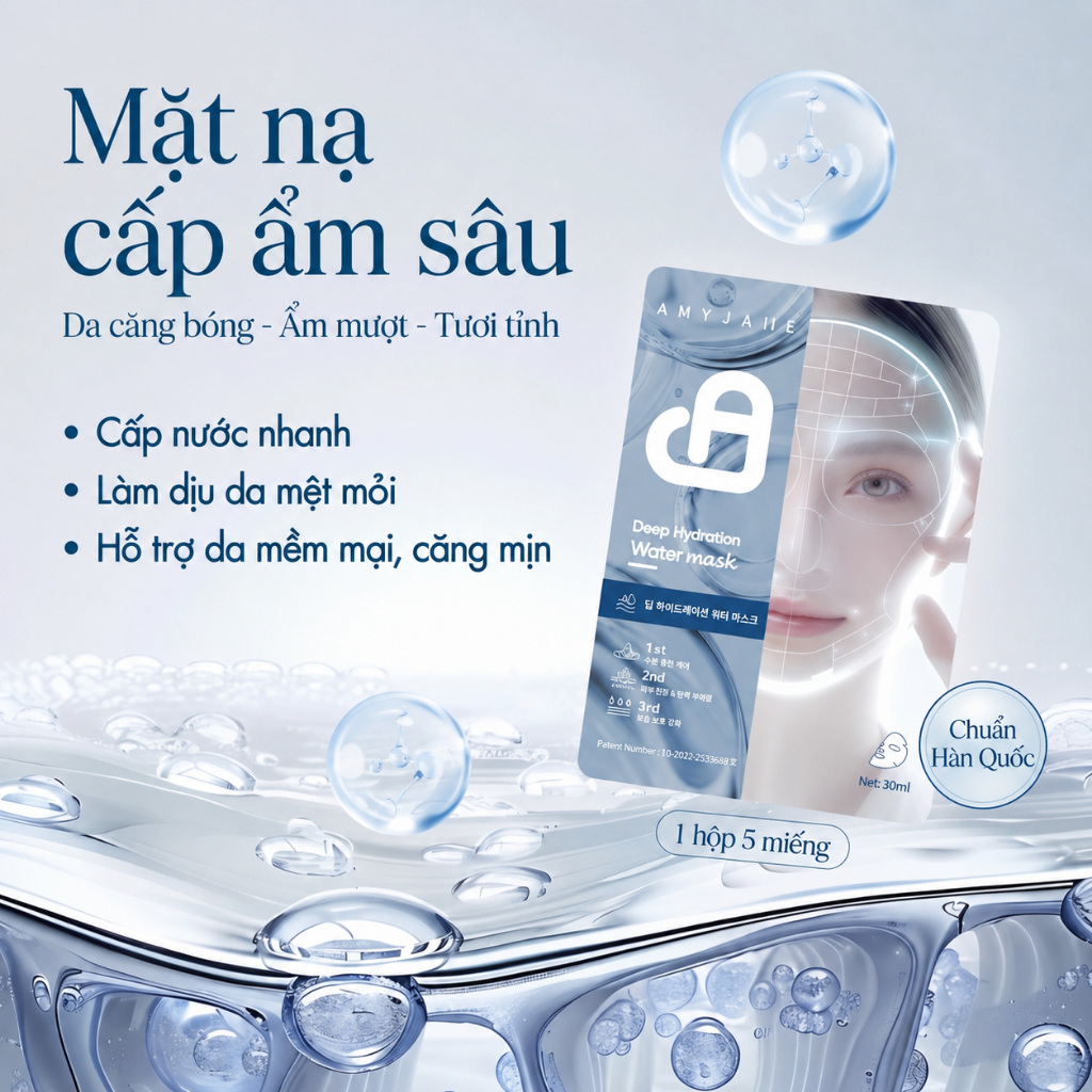 AMYJANE Mặt Nạ Giấy B5 Hydra Cấp Ẩm Sâu Làm Dịu Phục Hồi Da Khô Thiếu Ẩm Chính Hãng 30mlx5